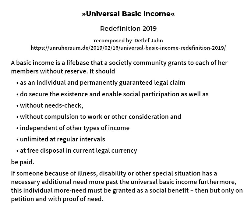 picture: Universal Basic Income – Redefinition 2019